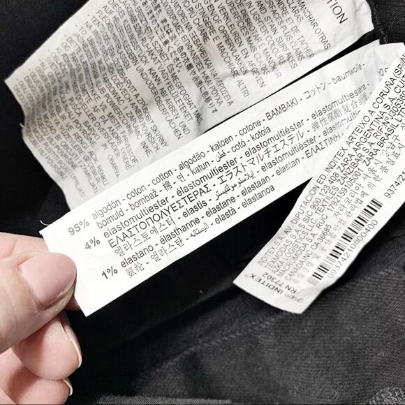 Zara High Waist Skinny Vintage Jeans Black Size 8 Stretch Denim - Picture 9 of 10